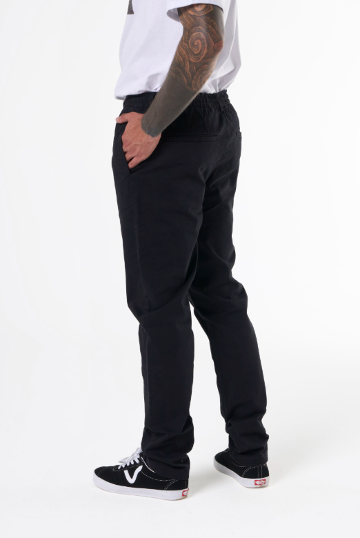Calça Hering Taper Em Sarja Peletizada Masculina - Preta