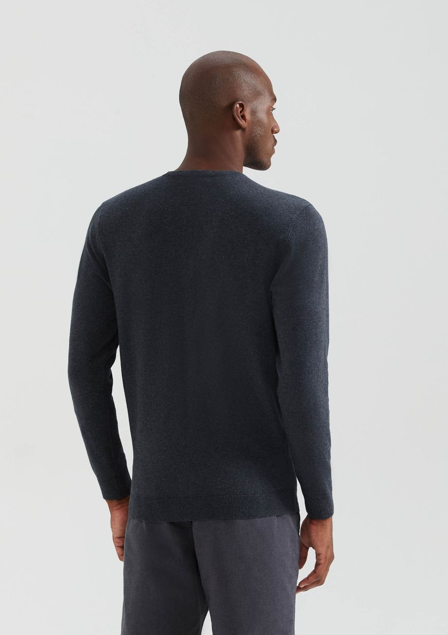 Suéter Básico Hering Regular Masculino - Cinza Escuro