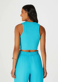 Blusa Hering Cropped Regata Feminina - Azul