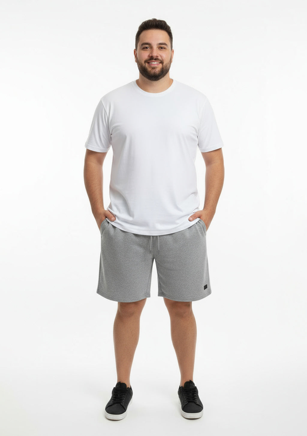 Bermuda Moletinho Plus Size Radical Style Mescla Masculina