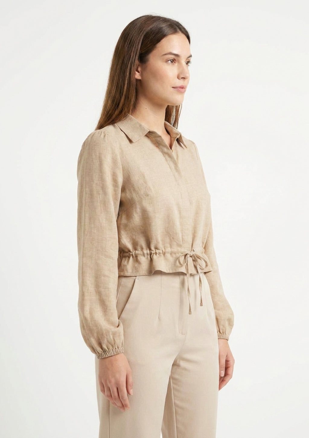 Camisa Manga Longa Cropped Style Box Feminino