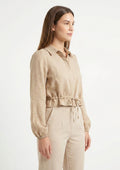 Camisa Manga Longa Cropped Style Box Feminino