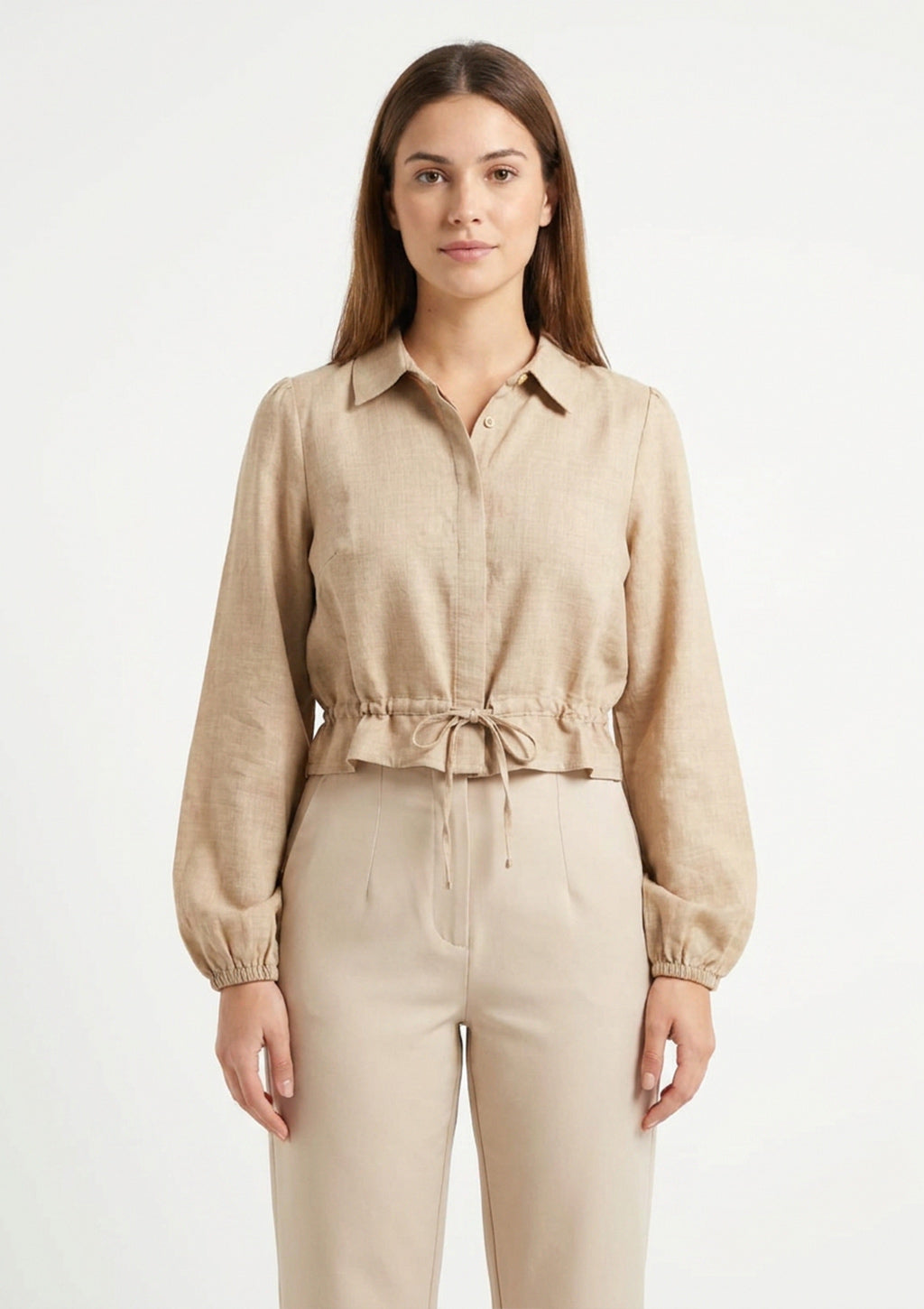 Camisa Manga Longa Cropped Style Box Feminino