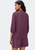 Blusa Básica Hering Feminina Manga 7/8 Bufante - Roxo