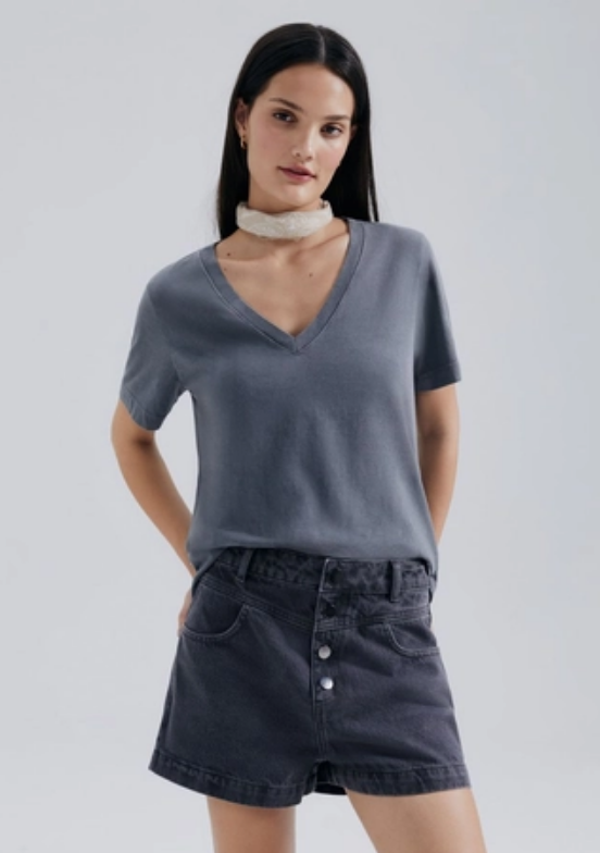 Blusa Hering Estonada Feminina - Cinza