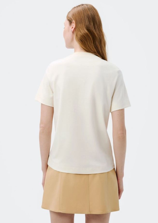Blusa Hering Feminina Manga Curta Em Tricô Leve - Creme