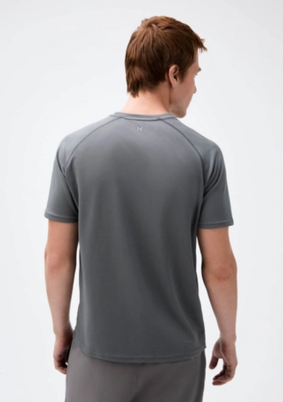 Camiseta Hering Esportiva Masculina Manga Curta Raglan - Cinza