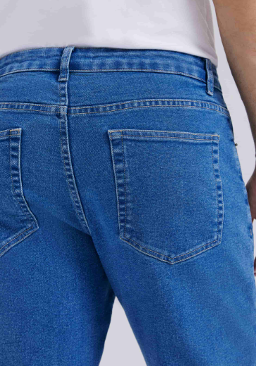 Calça Jeans Hering Básica Reta Com Elastano Masculina - Azul