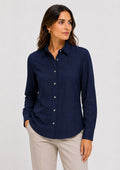 Camisa Manga Longa em Linho Feminina Shop 5 Denim - Preto