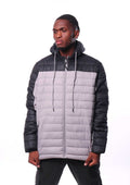 Jaqueta Puffer com Capuz Masculina Cinza Yacht