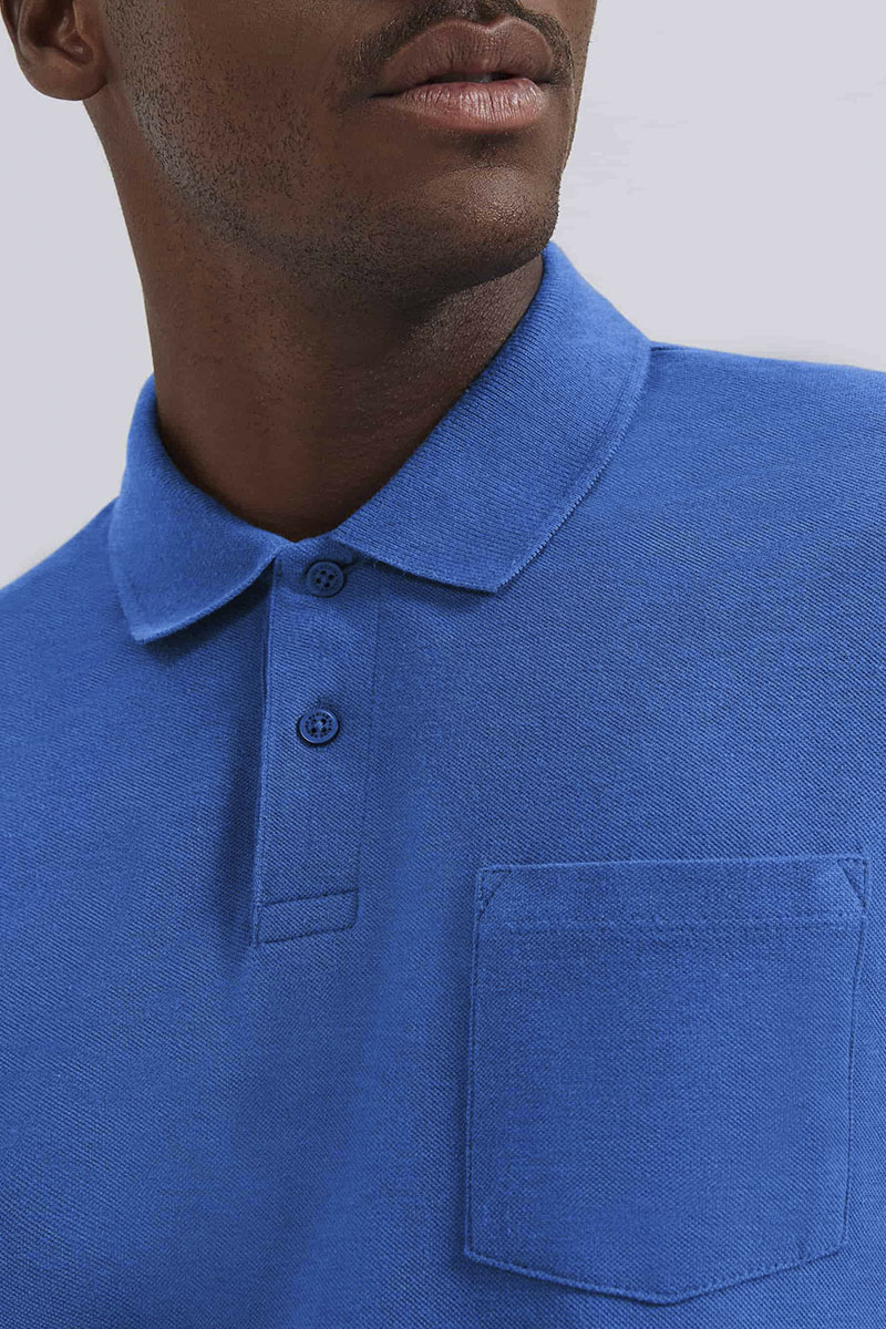 Camisa Polo Hering Básica Em Piquet Com Bolso Masculina - Azul