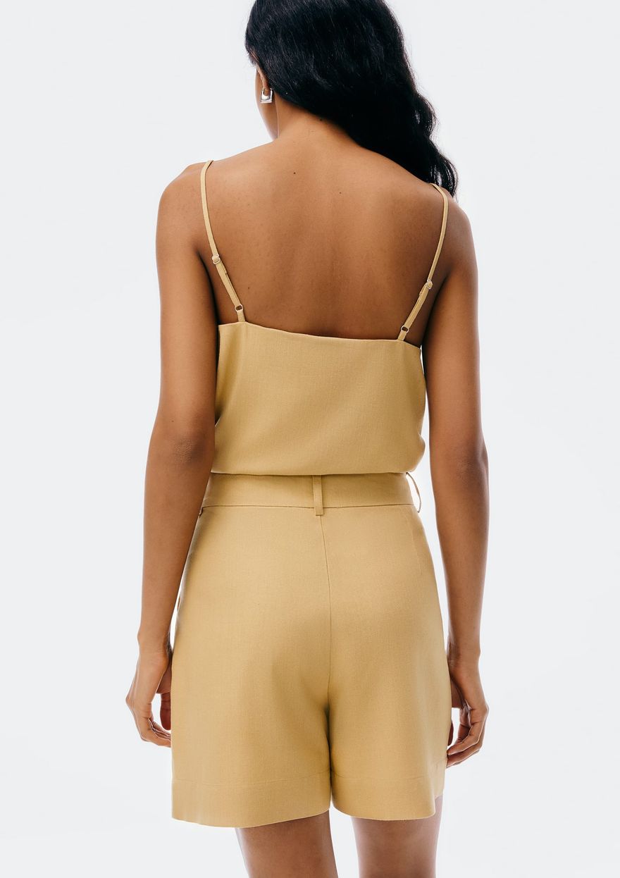 Shorts Bege Linho Hering Feminina