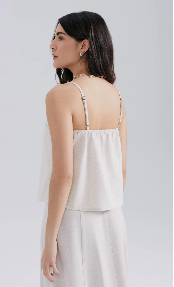 Blusa Hering Com Linho Feminina - Bege