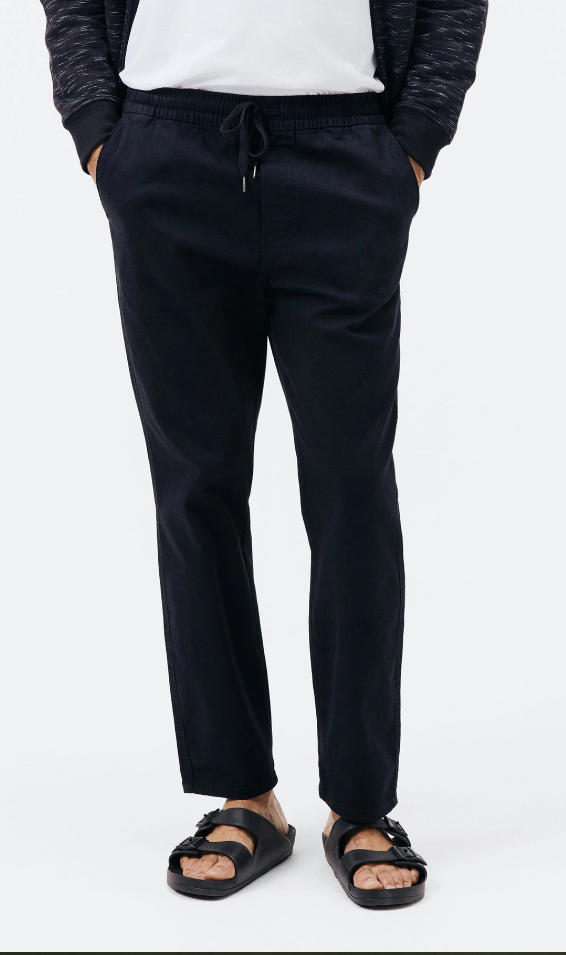 Calça Básica Jogger Hering Sarja com Elastano Masculina -Preta