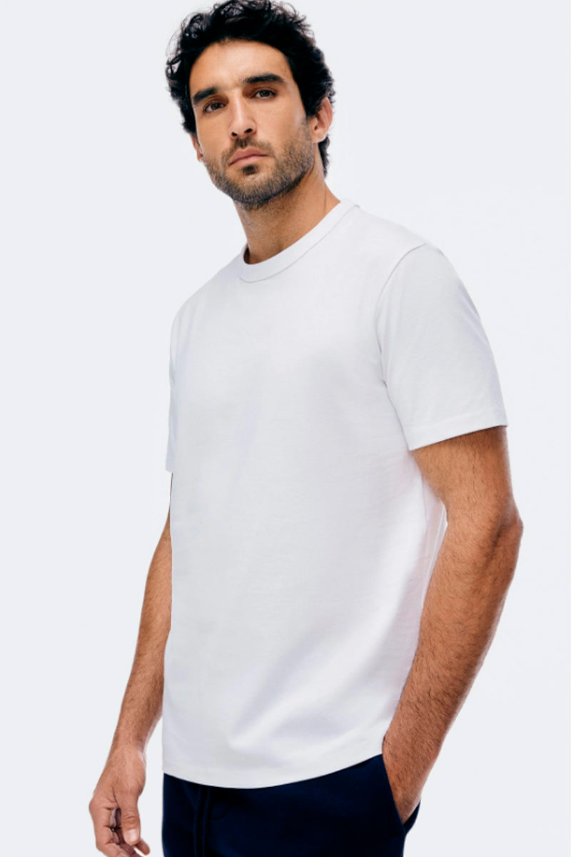 Camiseta Básica Hering Areia Em Algodão Peruano Masculina - Branca