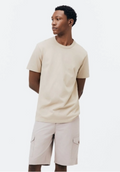 Camiseta Básica Hering Areia Em Algodão Peruano Masculina - Bege
