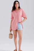 Camisa Em Viscolinho Hering Feminina - Rosa