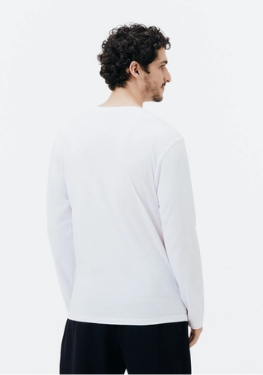 Camiseta Básica Hering Manga Longa Masculina - Branca