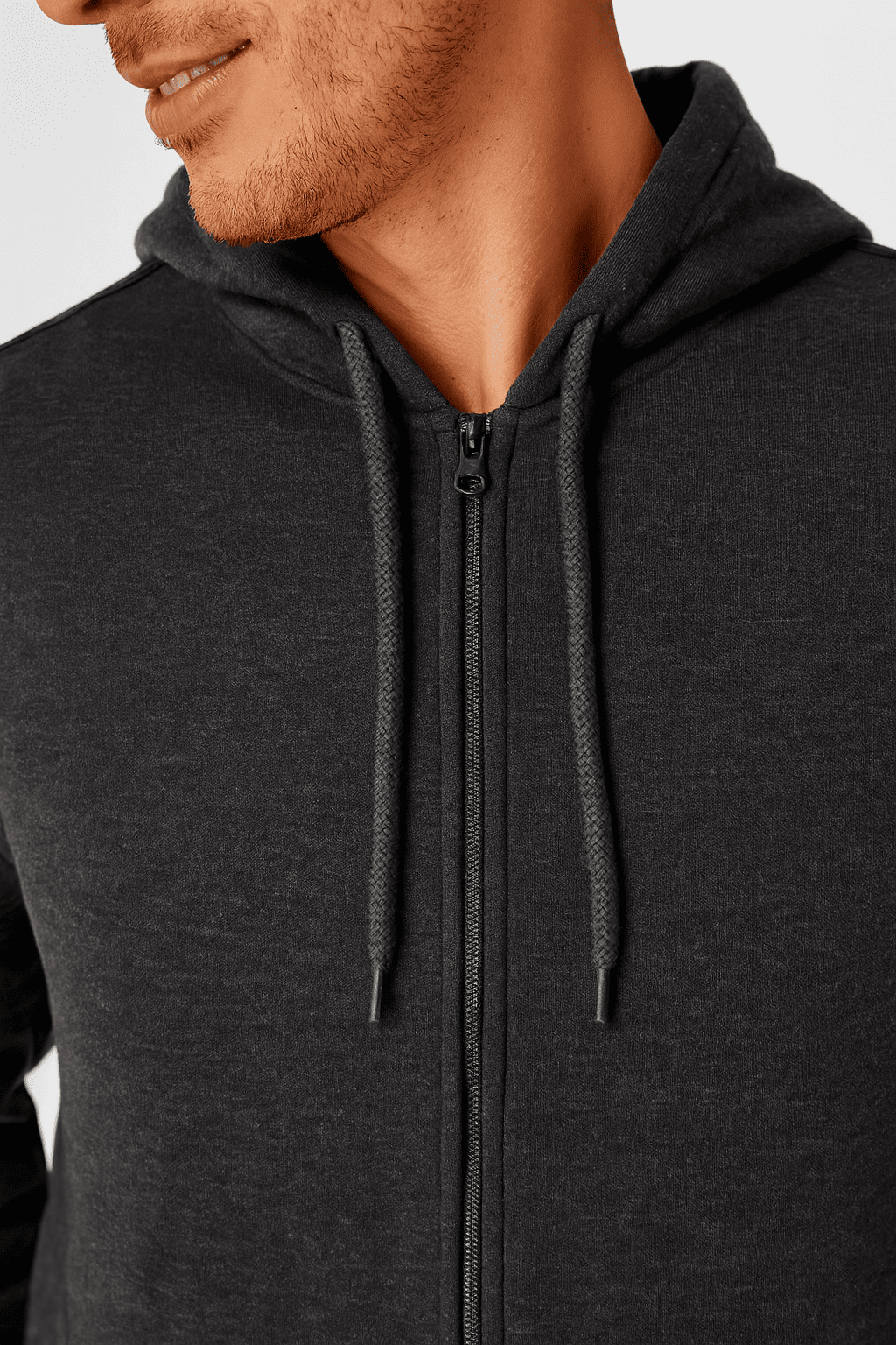 Jaqueta Básica Hering Masculina Em Moleton Peluciado - Cinza Escura
