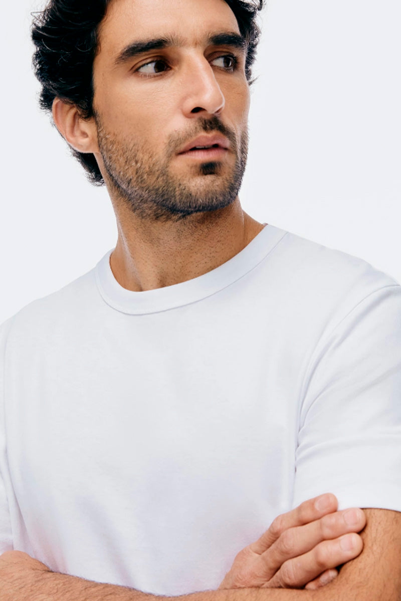 Camiseta Básica Hering Areia Em Algodão Peruano Masculina - Branca