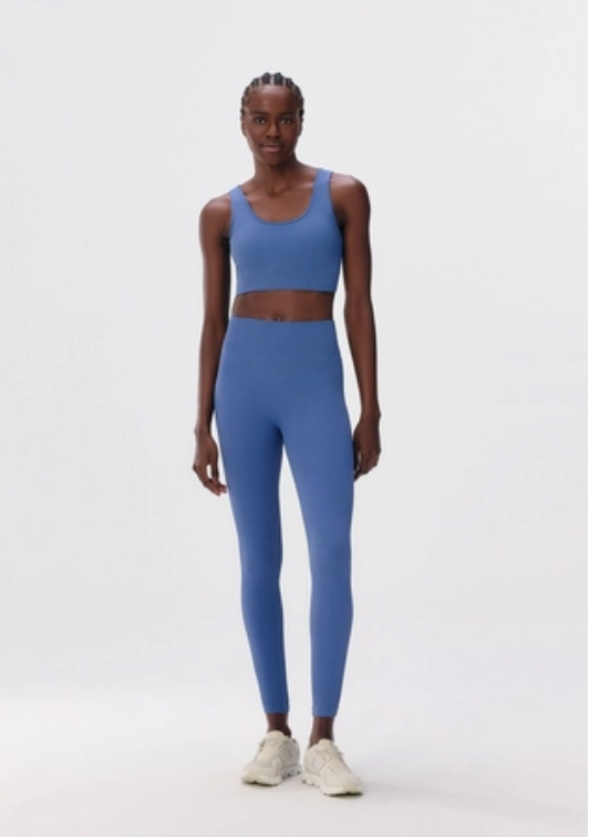 Calça Legging Hering Canelada Sem Costura Feminina - Azul