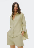 Camisa Hering Feminina Manga 7/8 Com Linho - Verde
