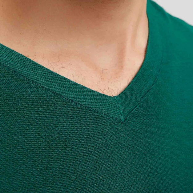 Suéter Básico Hering Gola V Masculino - Verde