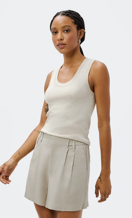 Regata Hering Slim Decote U Em Tricô De Viscose Feminina - Cinza