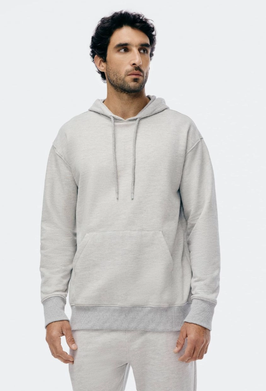 Blusão Básico Hering Comfort Em Moletom Peluciado Masculino - Cinza Claro