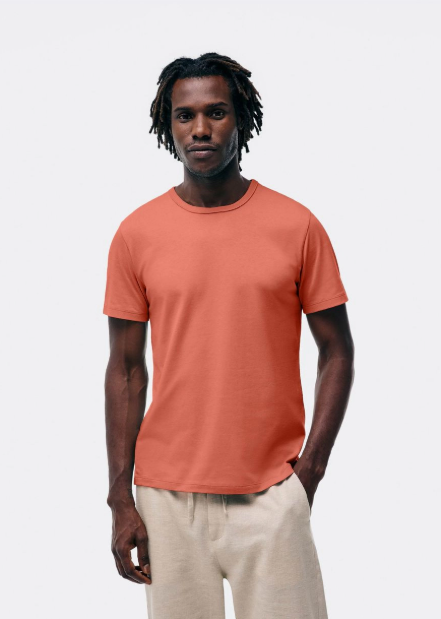 Camiseta Básica Hering Slim Masculina - Terracota