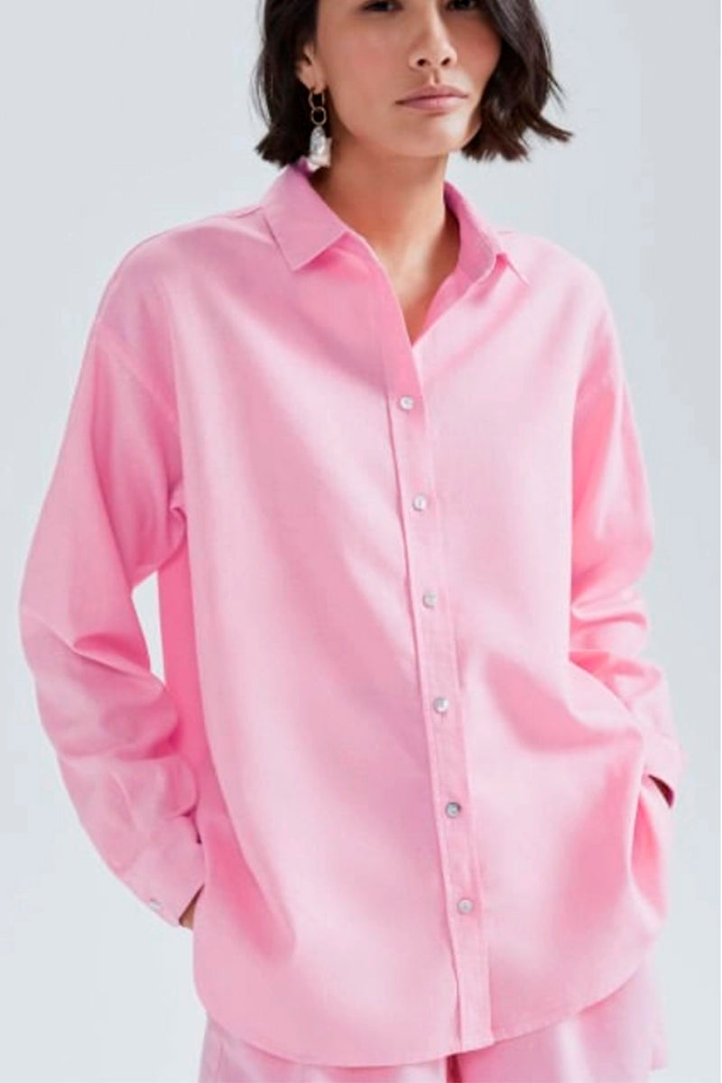Camisa Oversized Hering Feminina - Rosa