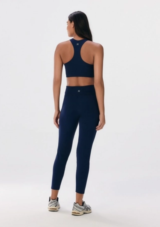 Calça Leggin Hering Esportiva Com Fio Lycra Feminina - Azul