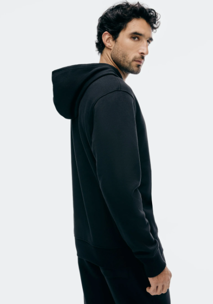 Blusão Básico Hering Comfort Em Moletom Peluciado Masculino - Preto