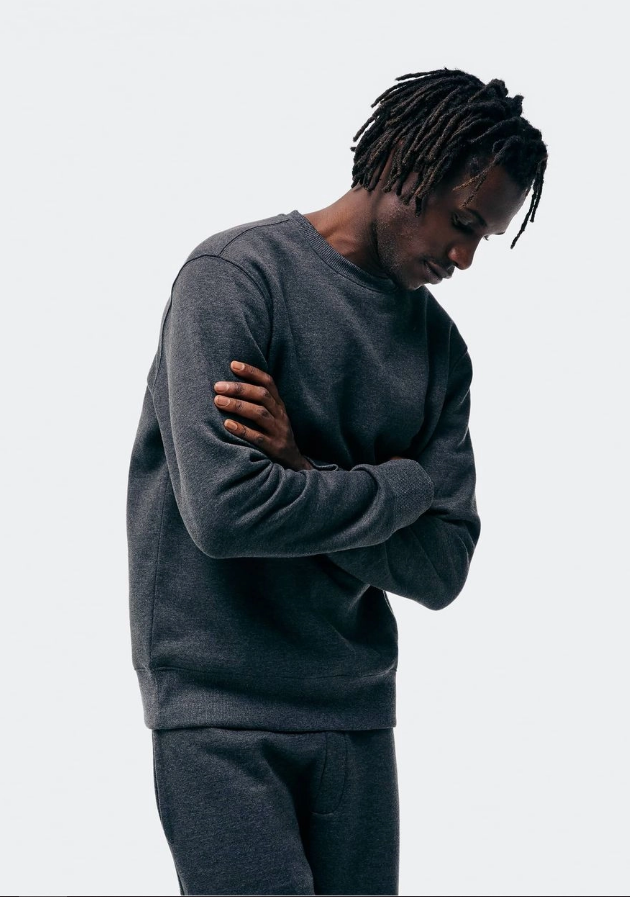 Blusão Básico Hering Masculino Comfort Em Moletom Peluciado - Cinza