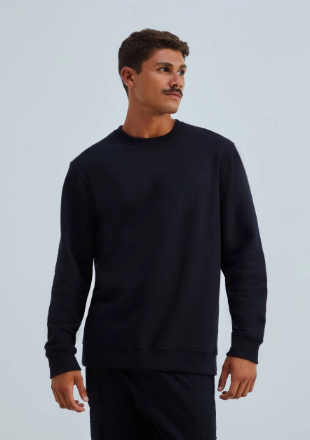 Blusão Manga Longa Básico Hering  Comfort Em Moletom Peluciado Masculino - Preto