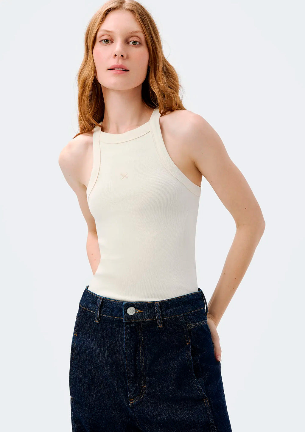 Regata Hit Hering Com Bordado Feminina - Creme