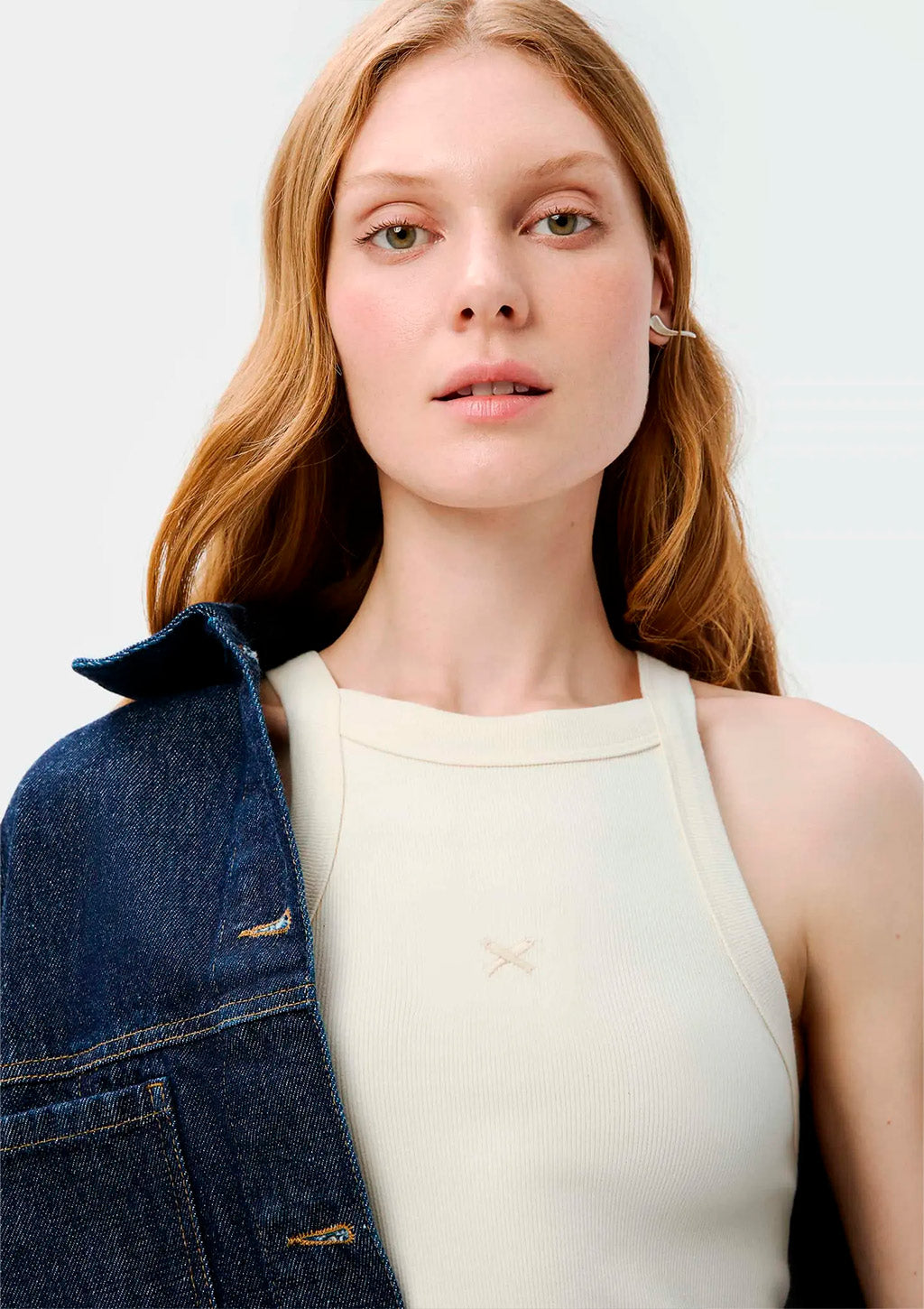 Regata Hit Hering Com Bordado Feminina - Creme