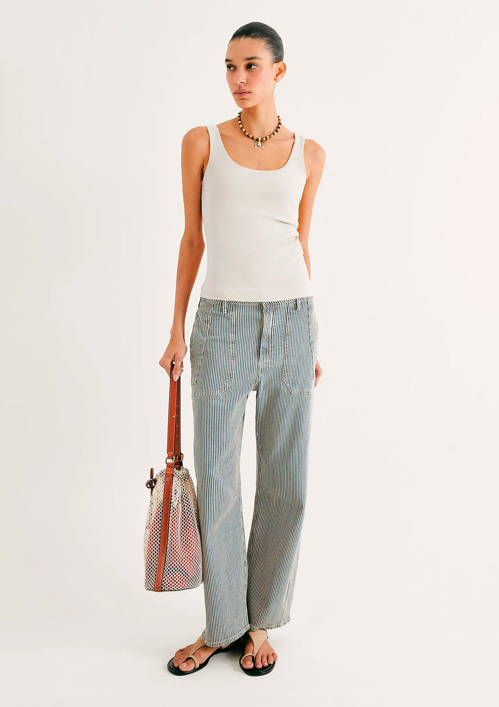 Regata Drapeada Hering Em Ribana Feminina - Off-White
