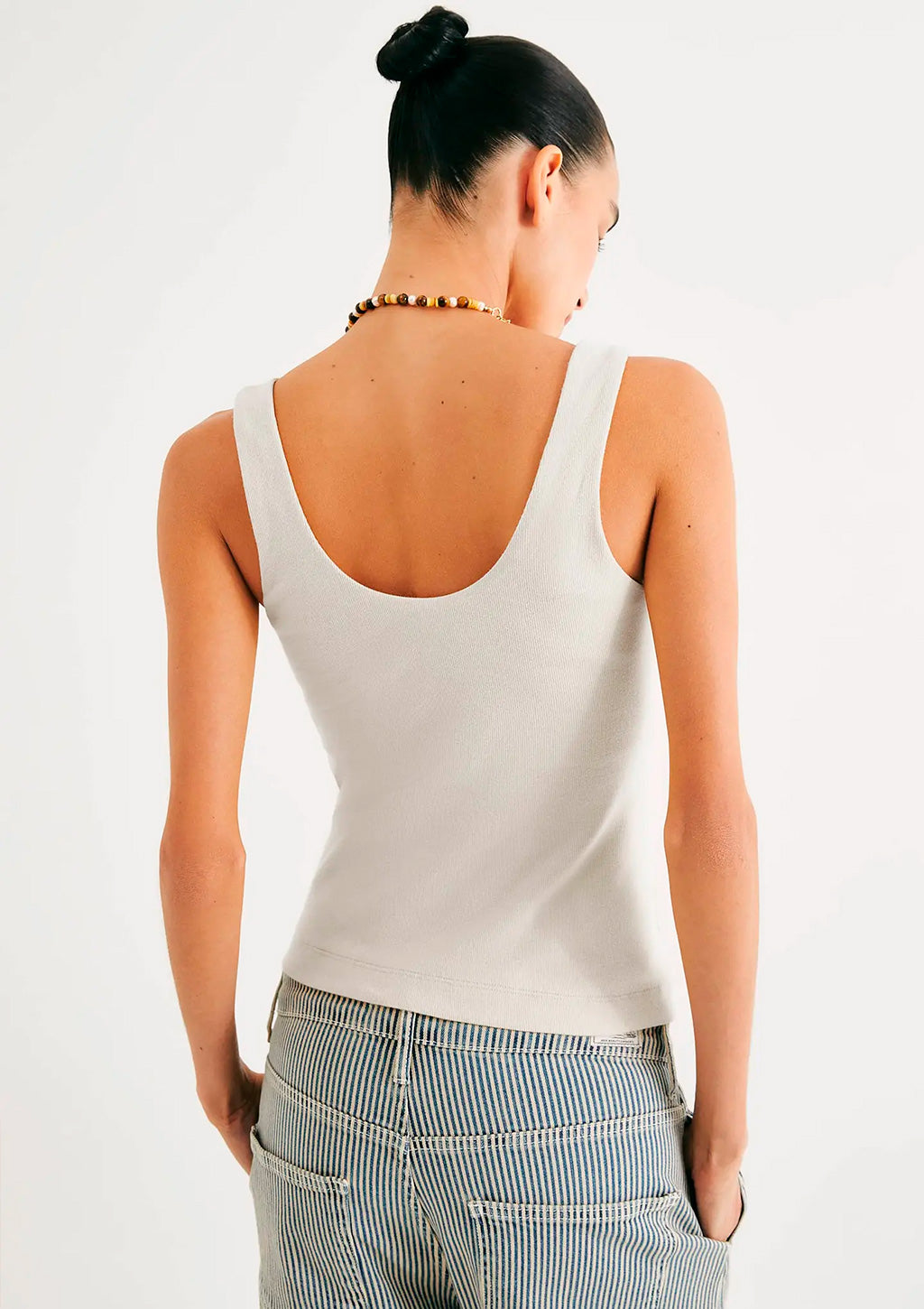 Regata Drapeada Hering Em Ribana Feminina - Off-White