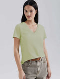 Blusa Básica Hering Decote V Feminina - Verde Claro