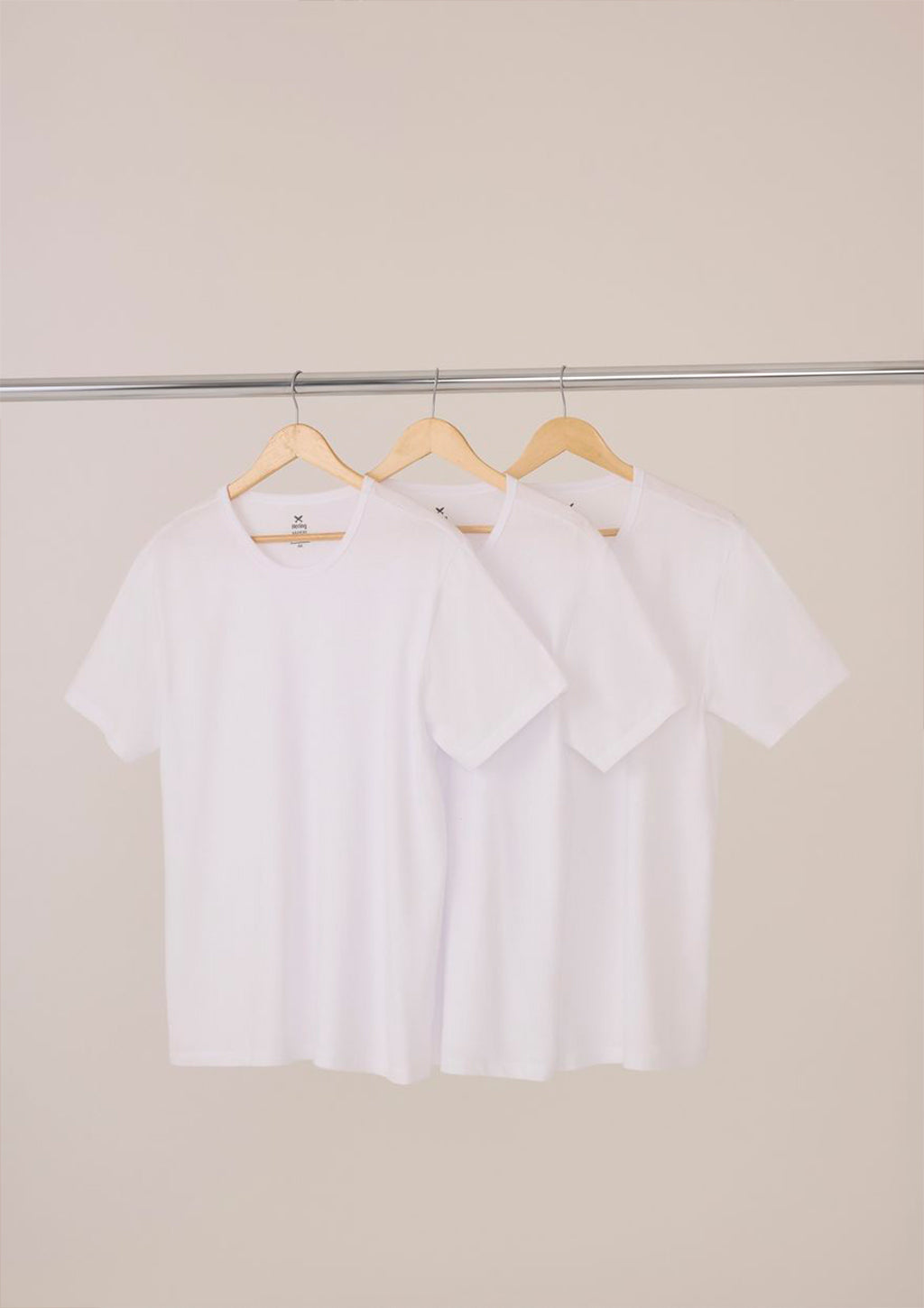 Kit 3 Camisetas Slim Hering Gola Careca Masculino - Branco