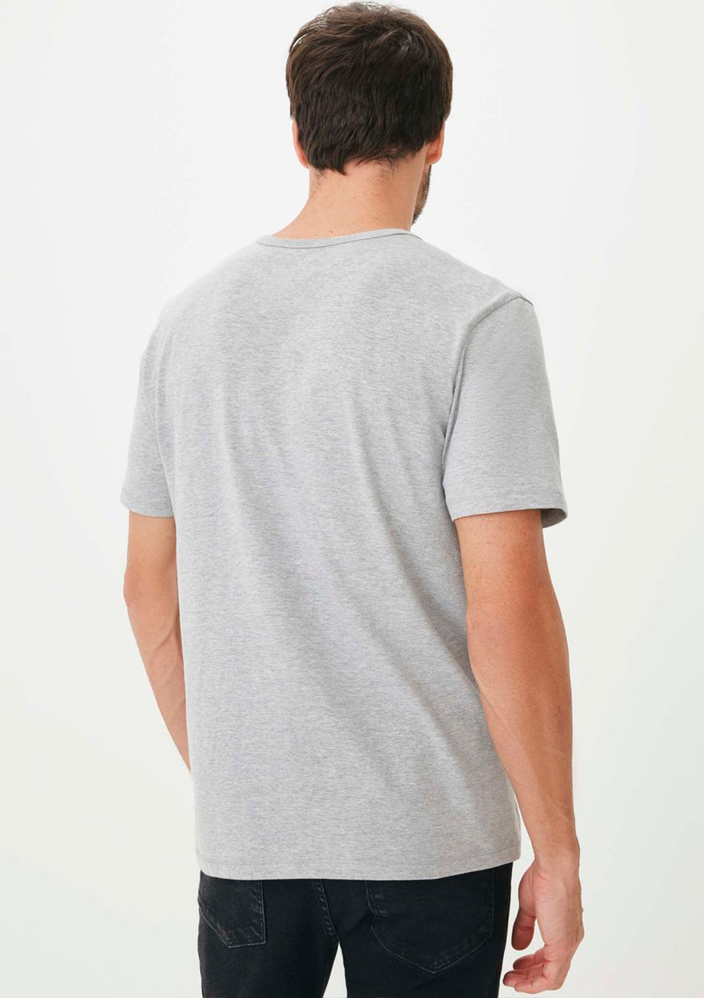 kit 3 Camisetas Slim Hering Gola Careca Masculino - Preto/Branco/Cinza