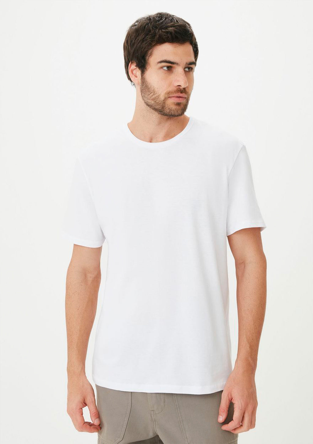 Kit 5 Camisetas Slim Hering Gola Careca Masculino - Branco