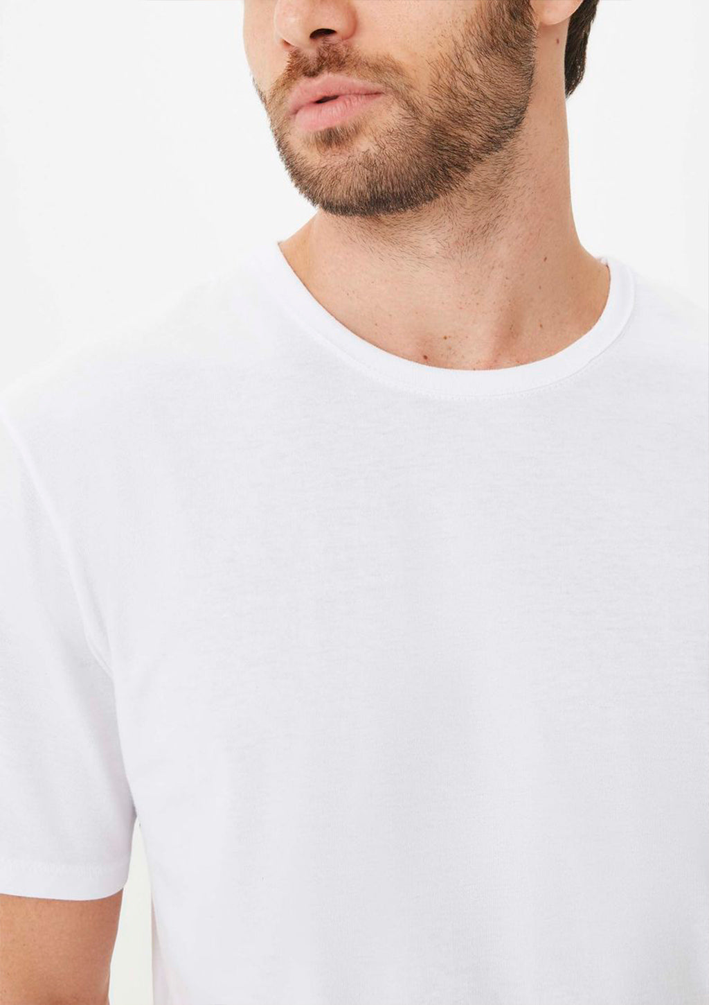 Kit 5 Camisetas Slim Hering Gola Careca Masculino - Branco