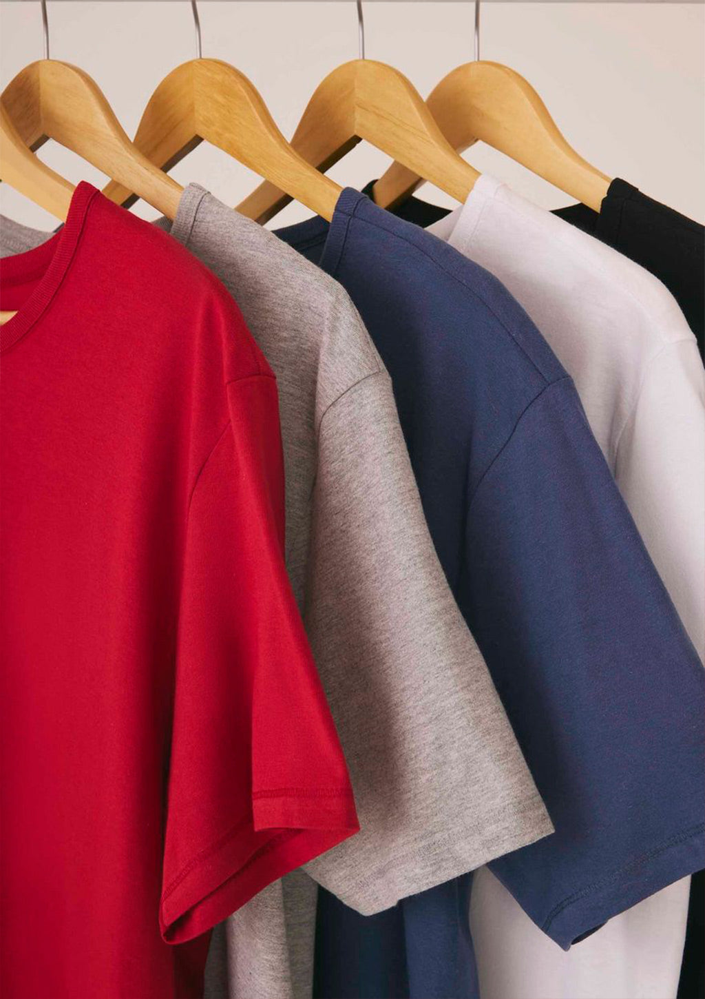 Kit 5 Camisetas Slim Hering Gola Careca Masculino - Preto/Branco/Cinza/Vermelho/Azul Marinho