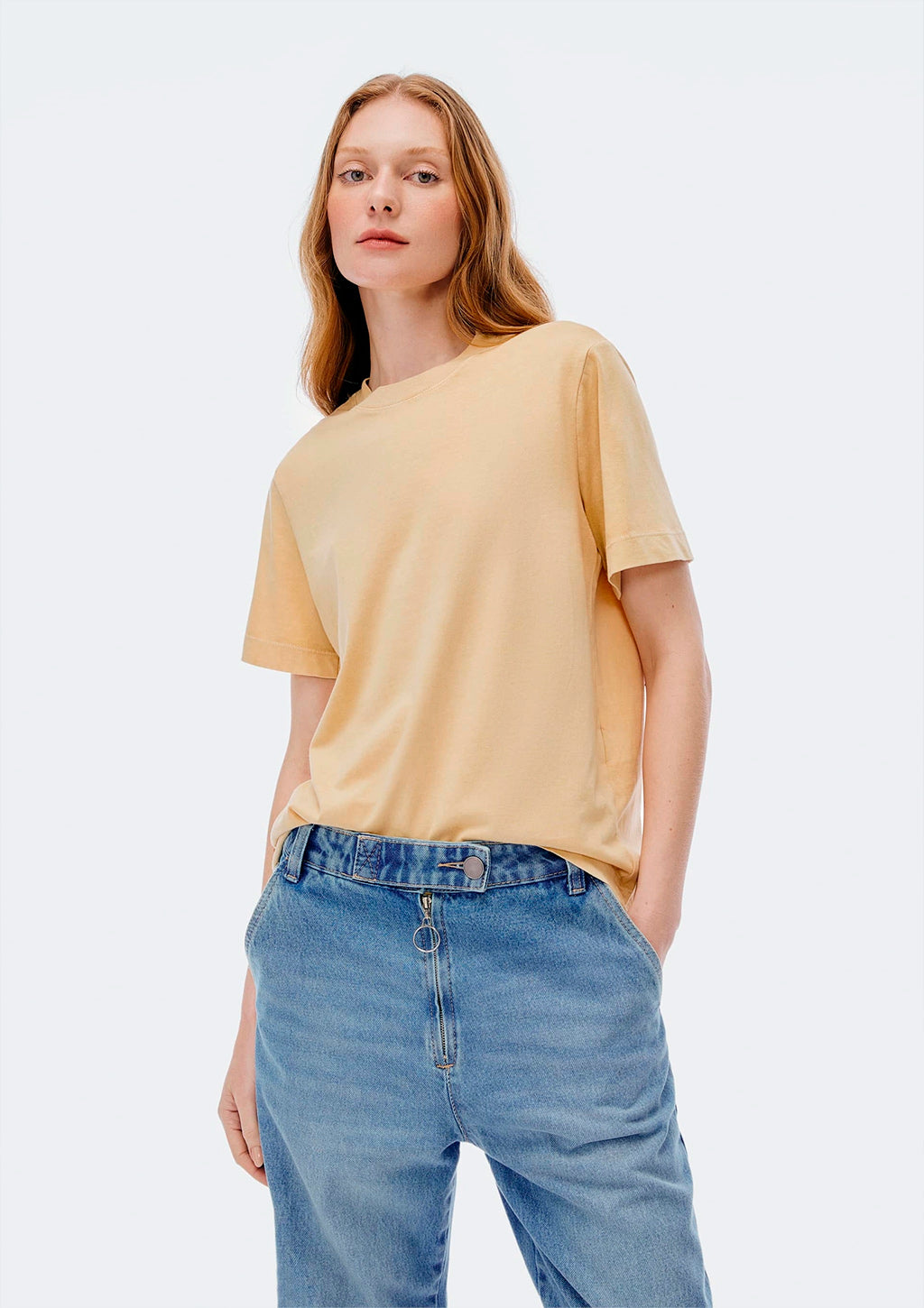 Camiseta Manga Curta Hering Estonada Soft Feminina - Amarelo