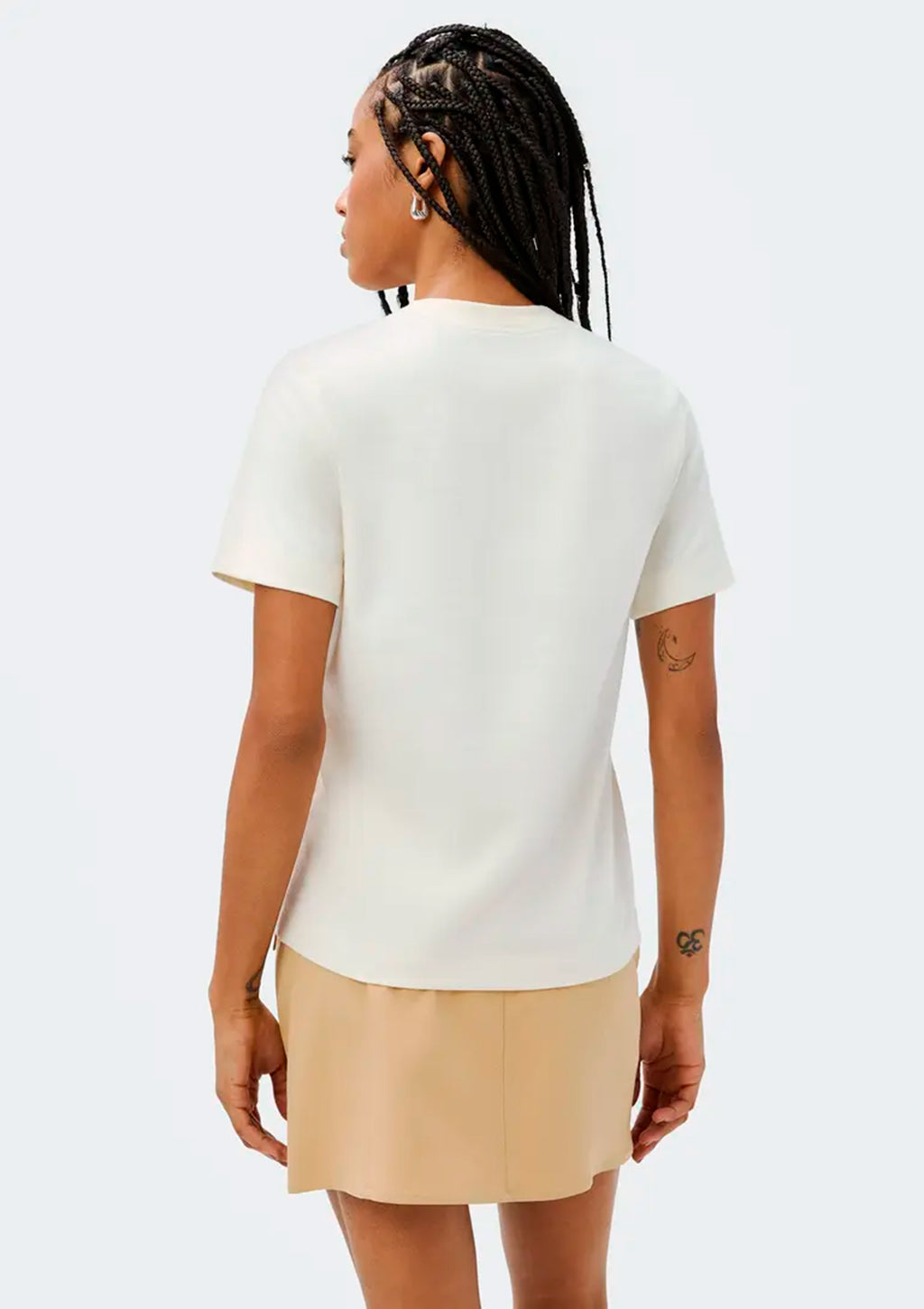 Camiseta Manga Curta Mid Hering Básica Feminina - Off-White