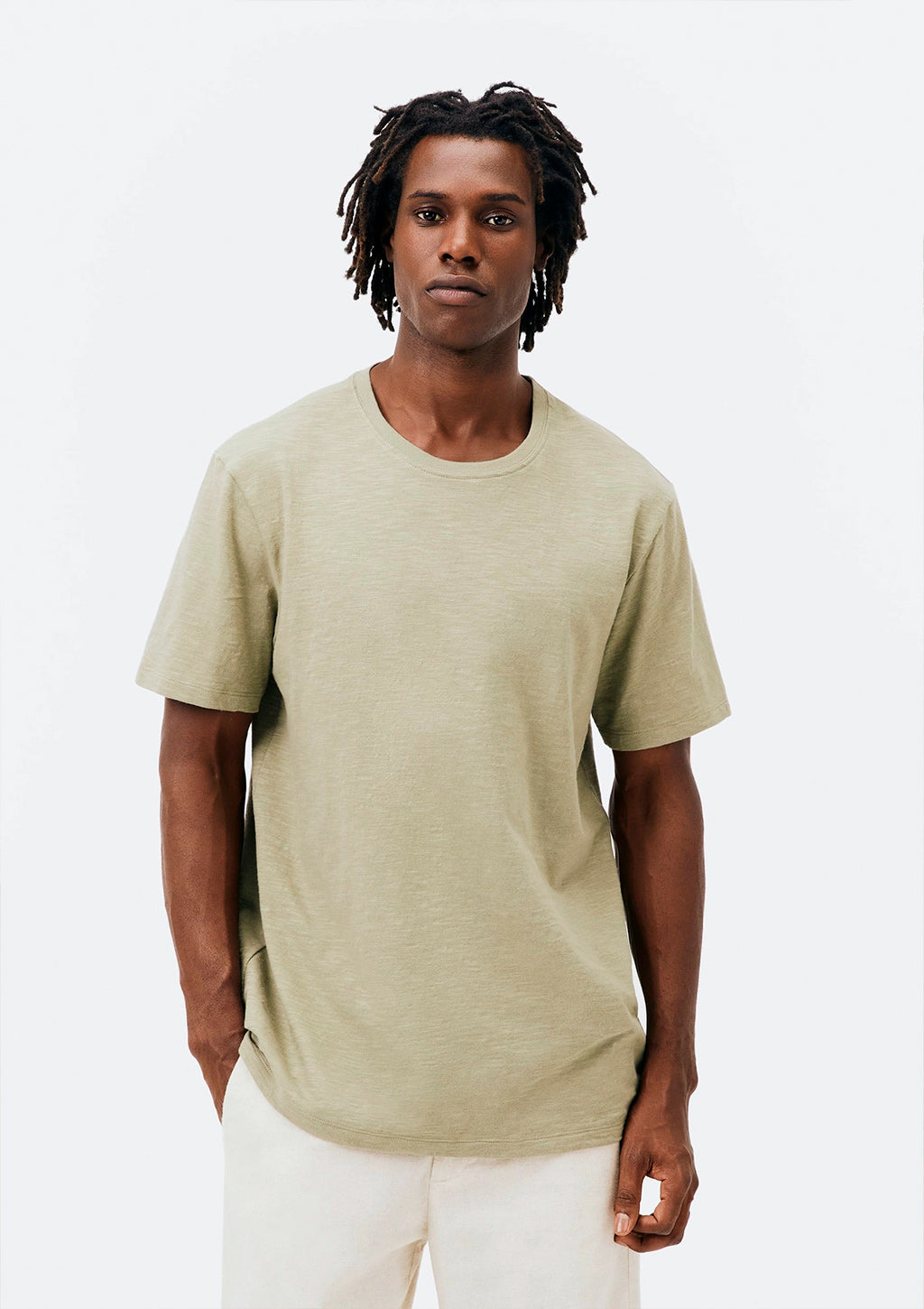 Camiseta Manga Curta Hering Comfort Em Malha Flamê Masculino - Verde