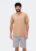 Camiseta Manga Curta Hering Comfort Em Malha Flamê Masculina - Bege