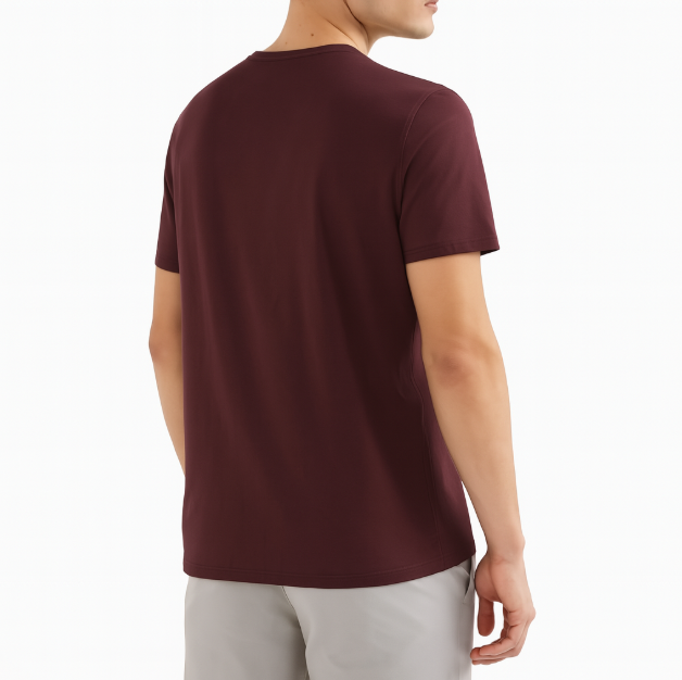 Camiseta Hering Manga Curta Algodão Pima Masculina - Bordô